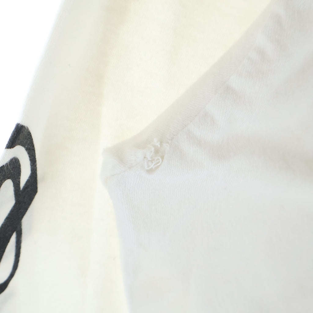 CHROME HEARTS(クロムハーツ) NECK LOGO LONG SLEEVE TEE ネックロゴ バックスクロールラベル ロングスリーブ 長袖Tシャツ カットソー ロンT 袖プリント ホワイト レディース