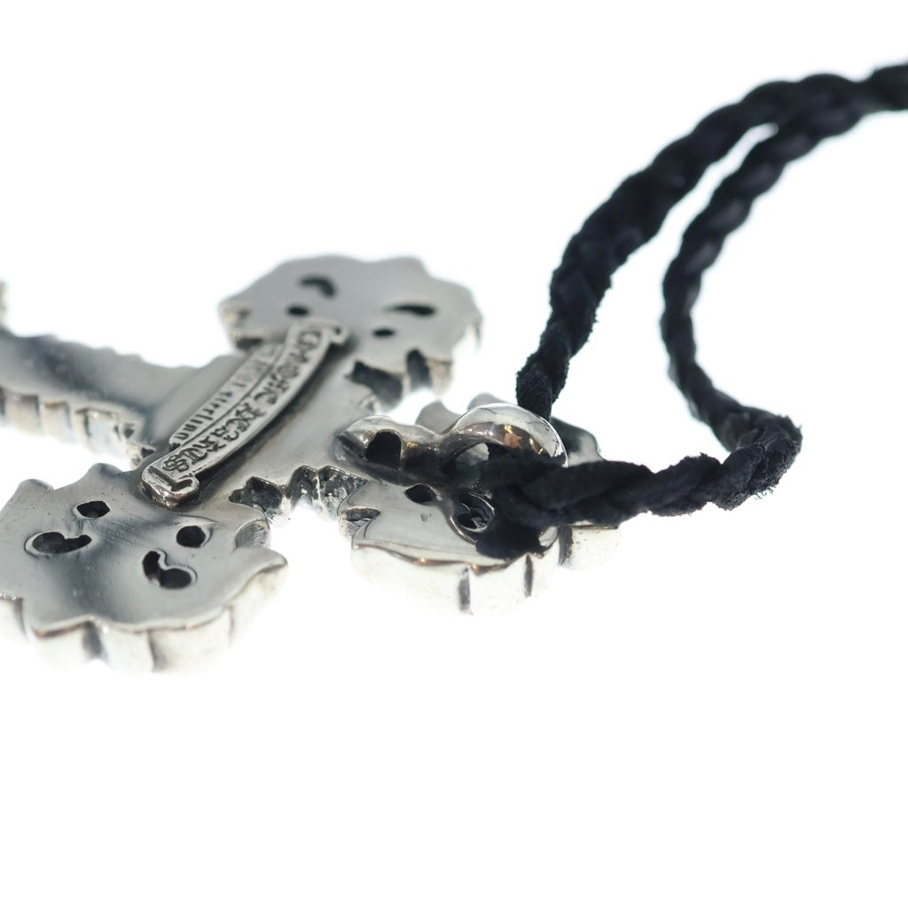 CHROME HEARTS(クロムハーツ) FILIG CROSS SM フィリグリー クロス レザーブレイド ネックレス シルバー