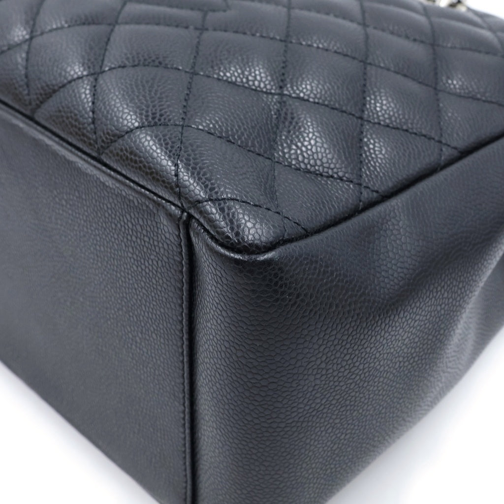 CHANEL(シャネル) ココマーク マトラッセ グランドショッピング キャビアスキン シルバー金具 チェーン トートバッグ ハンドバッグ ブラック レディース