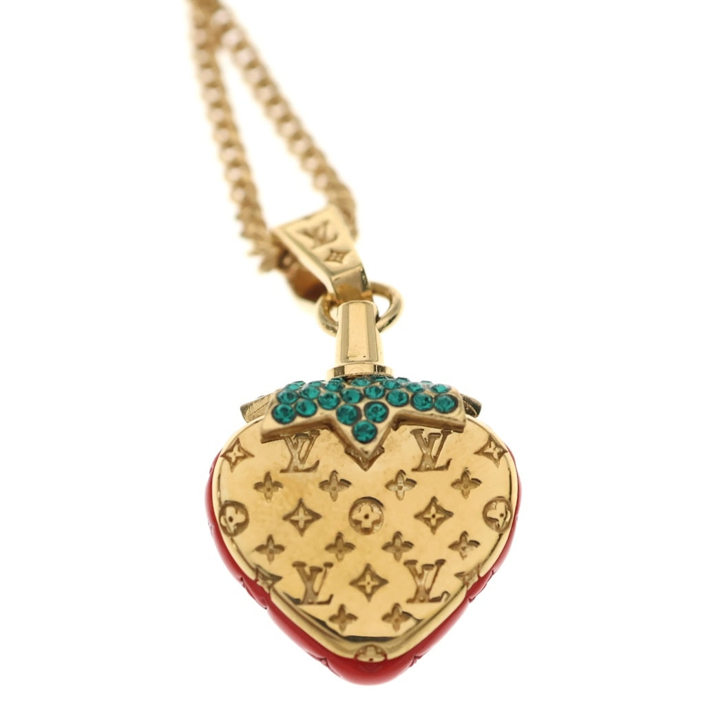 LOUIS VUITTON(ルイヴィトン) LVフルーツ ストロベリー ネックレス レッド×ゴールド メタル GP MP3278 レディース
