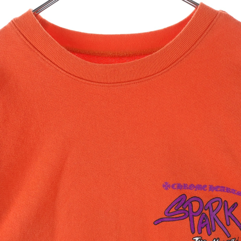 CHROME HEARTS(クロムハーツ) 23SS ×MATTY BOY SPARK THE HEART SWTSHRT マッティボーイ プロスパーク ザ ハート プリント コットン クルーネック スウェットトレーナー #L レッド レディース