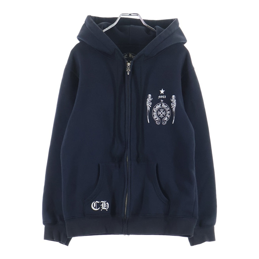 CHROME HEARTS(クロムハーツ) FOTI フォティ CHプラス マハリア スカル コットン 長袖 フーディー ジップパーカー ジップアップパーカー #S ブラック レディース