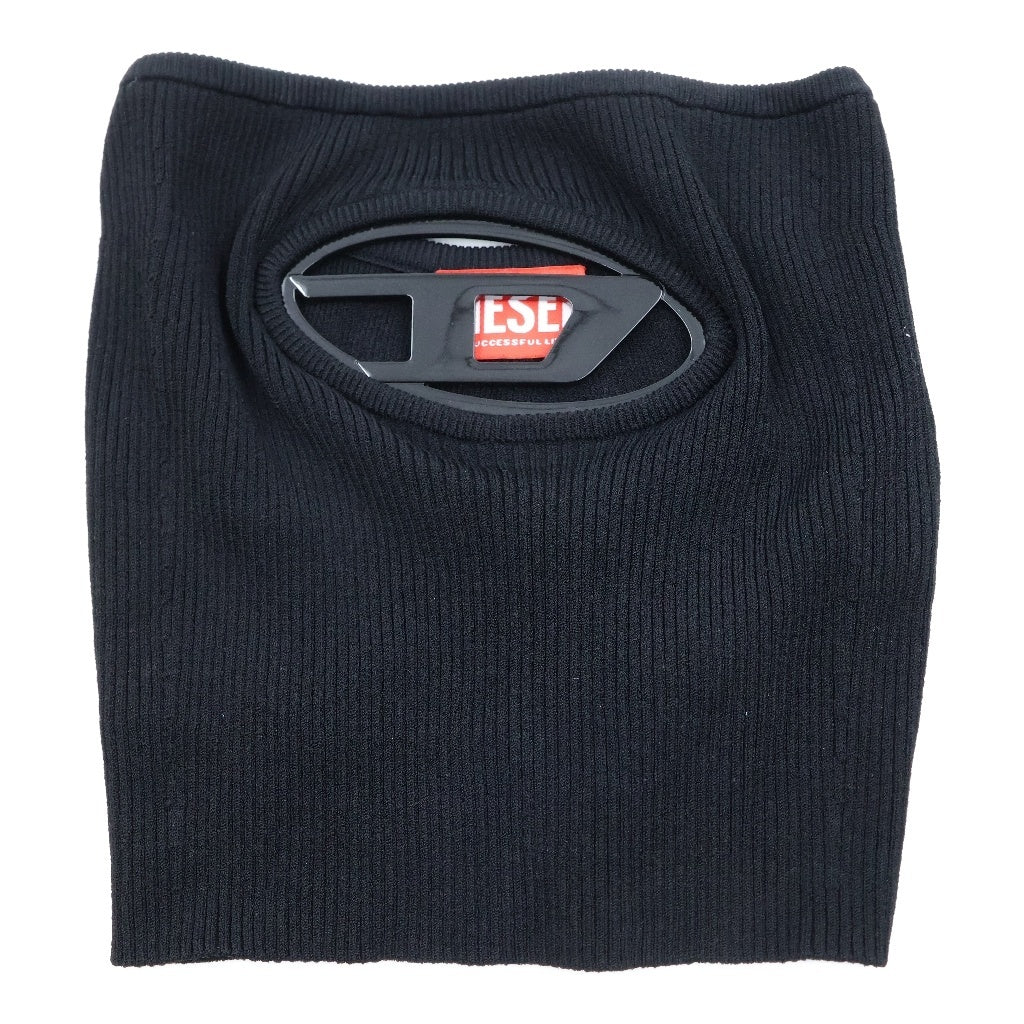 DIESEL(ディーゼル) メタルロゴニット レーヨン×ポリエステル ベアトップ チューブトップ #XS ブラック レディース