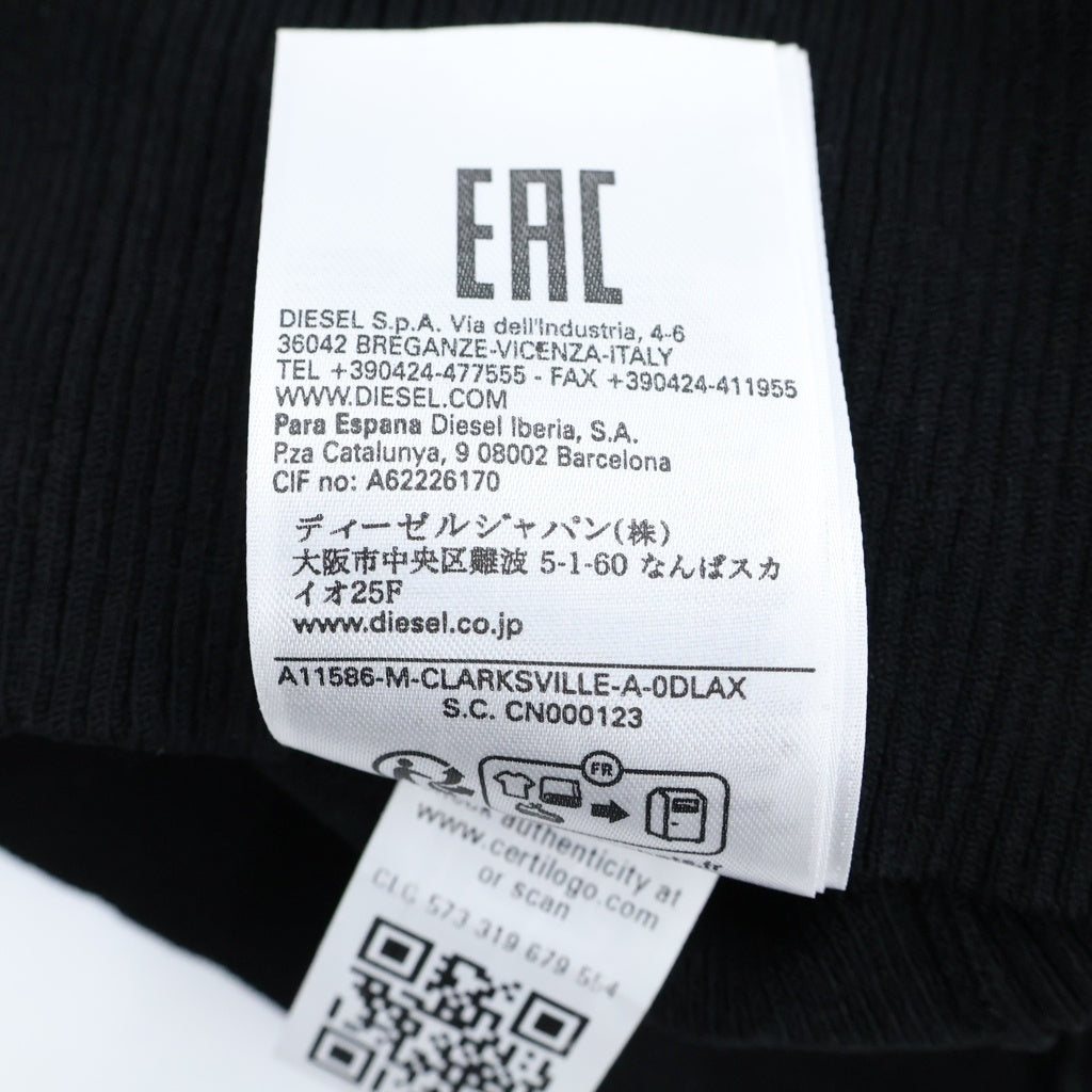 DIESEL(ディーゼル) メタルロゴニット レーヨン×ポリエステル ベアトップ チューブトップ #XS ブラック レディース