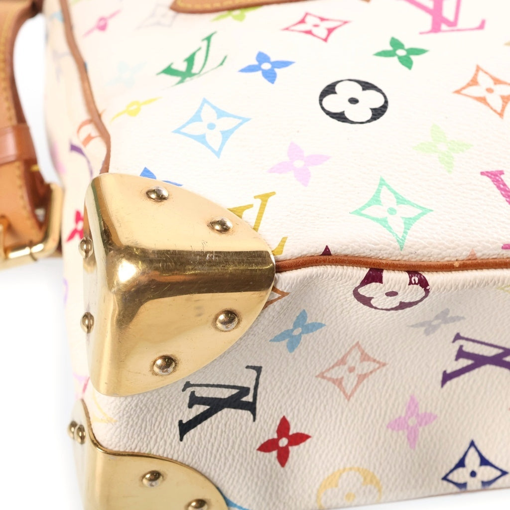 LOUIS VUITTON(ルイヴィトン) モノグラム マルチカラー ブローニュ ショルダーバッグ ホワイト×ブラウン レザー×PVC M92660 ゴールド金具 レディース