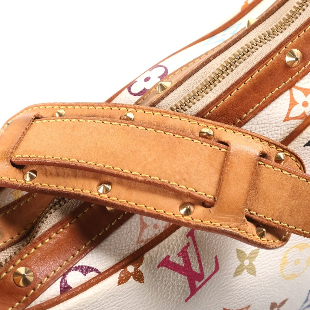 LOUIS VUITTON(ルイヴィトン) モノグラム マルチカラー ブローニュ ショルダーバッグ ホワイト×ブラウン レザー×PVC M92660 ゴールド金具 レディース