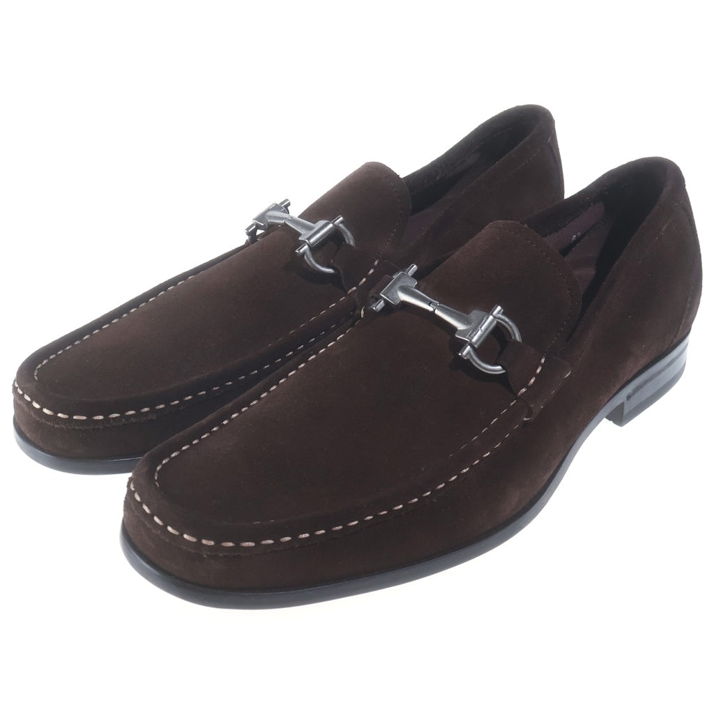 Salvatore Ferragamo(サルヴァトーレ フェラガモ) MAGNIFICO AMALFI SUEDE LOAFER スエードローファー シューズ ガンチーニ シルバー金具/ブラウン 0553960 レディース