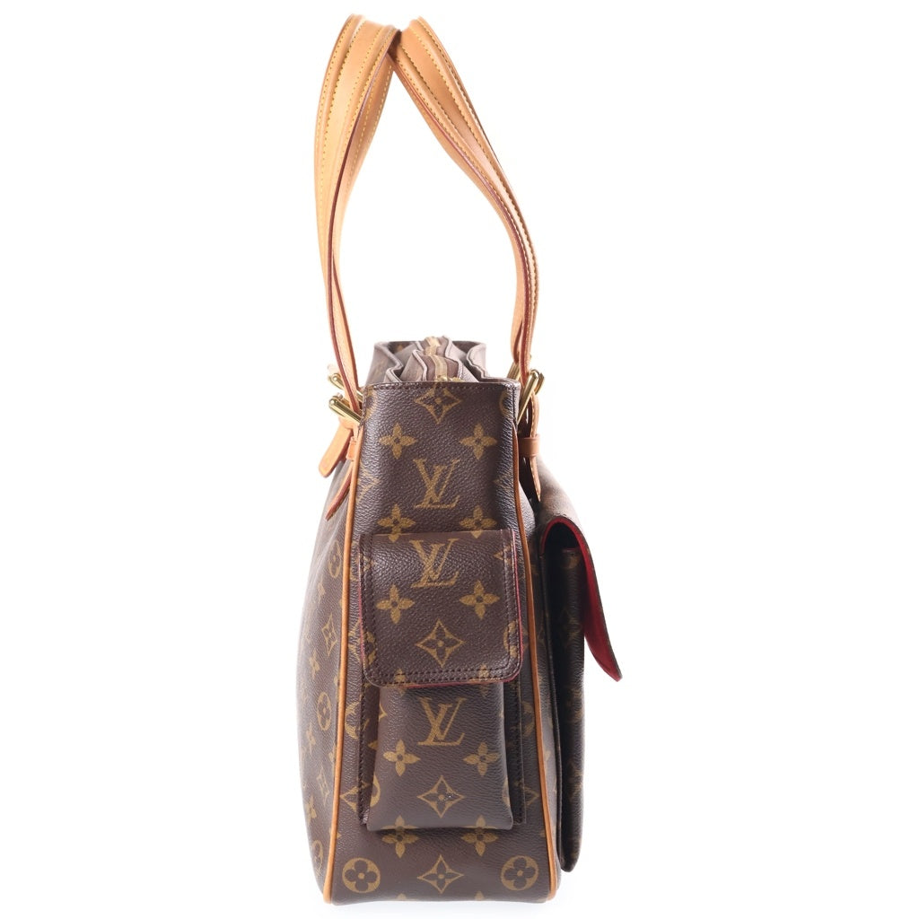 LOUIS VUITTON(ルイヴィトン) モノグラム ミュルティプリシテ ハンドバッグ ブラウン レザー×PVC M51162 ゴールド金具 レディース