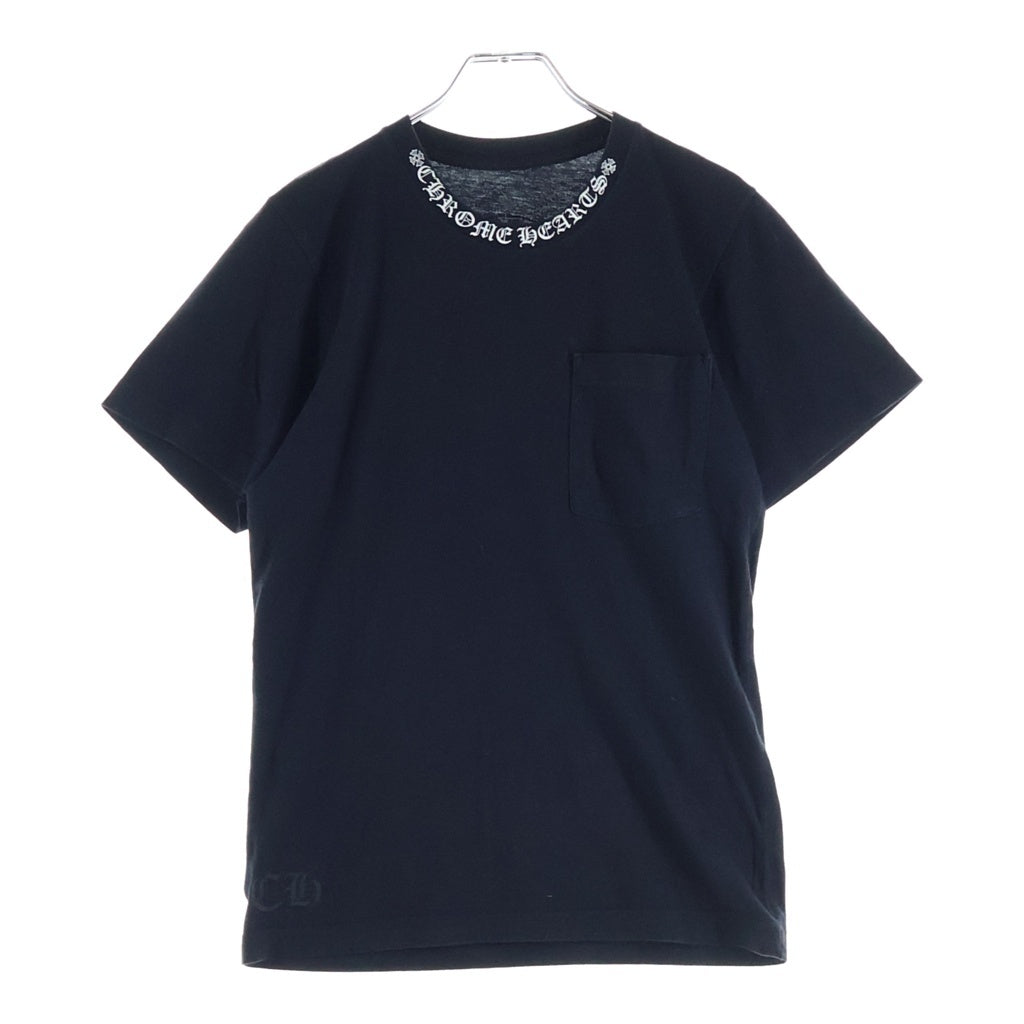 CHROME HEARTS(クロムハーツ) Neck Logo S/S Tee ネックロゴ 半袖プリントTシャツ カットソー コットン ブラック レディース