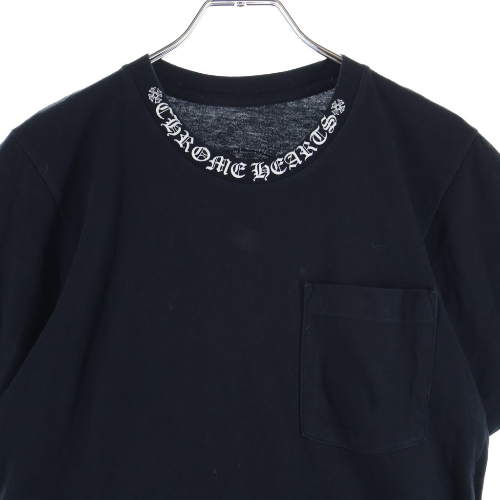 CHROME HEARTS(クロムハーツ) Neck Logo S/S Tee ネックロゴ 半袖プリントTシャツ カットソー コットン ブラック レディース