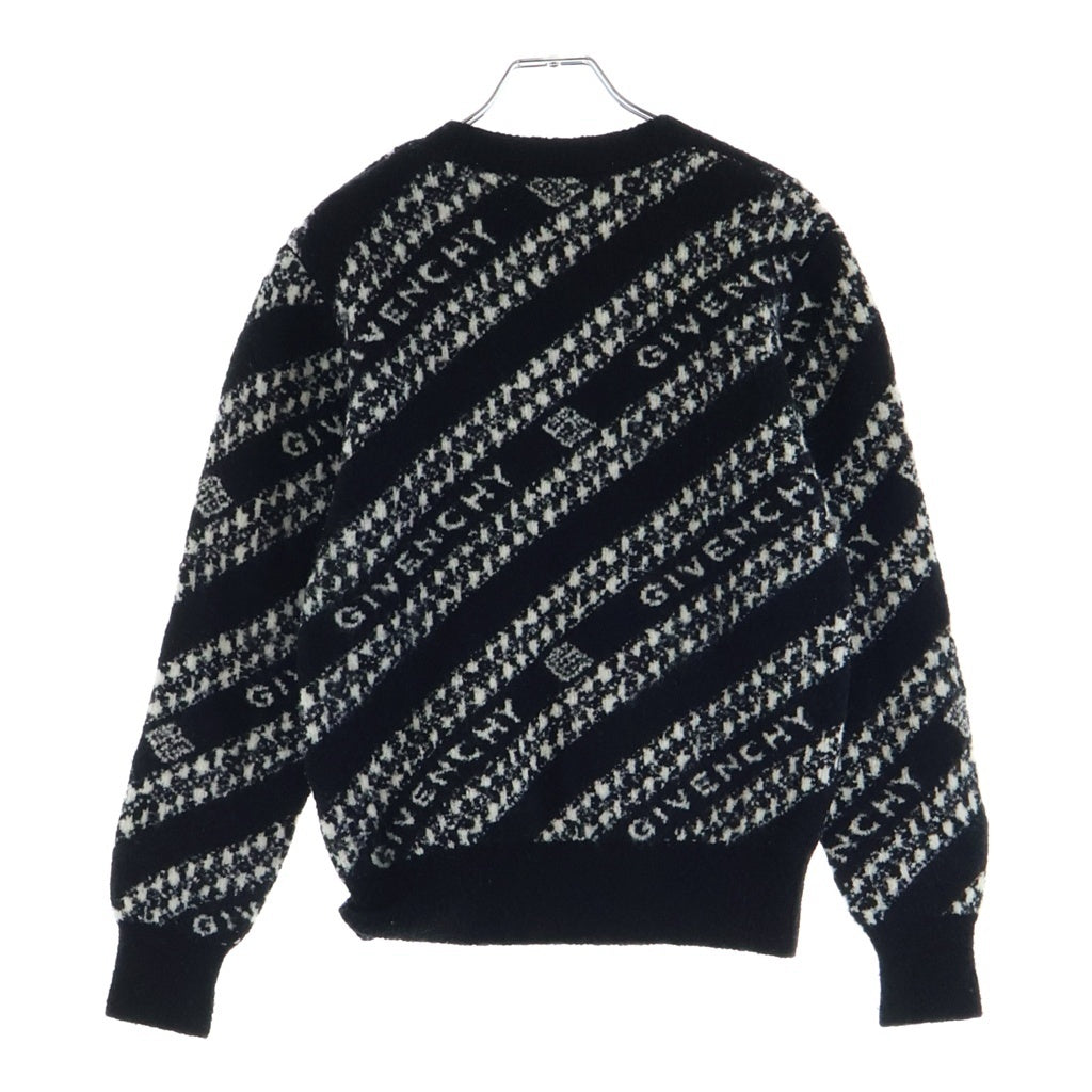 GIVENCHY(ジバンシィ) 20AW Wool Jacquard Logo Knit ウールジャカードロゴニット セーター ナイロン ブラック/ホワイト BM90EE4Y6Q レディース