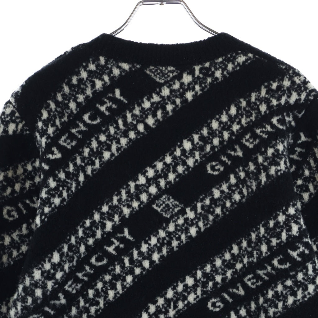 GIVENCHY(ジバンシィ) 20AW Wool Jacquard Logo Knit ウールジャカードロゴニット セーター ナイロン ブラック/ホワイト BM90EE4Y6Q レディース