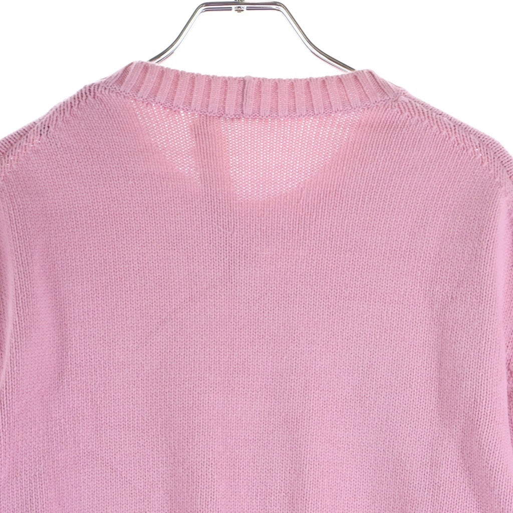 N21 numero ventuno(ヌメロ ヴェントゥーノ) Candy Embroidery Knit キャンディー 刺繍長袖ニット クルーネック コットン ナイロン ピンク P21EN2M レディース