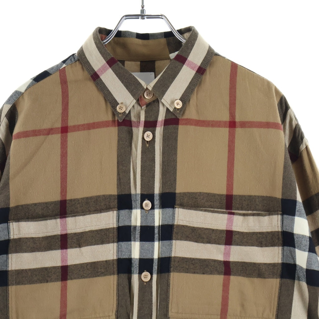 BURBERRY(バーバリー) チェックネルシャツ ブラウス ベージュ×ブラック コットン 4565531