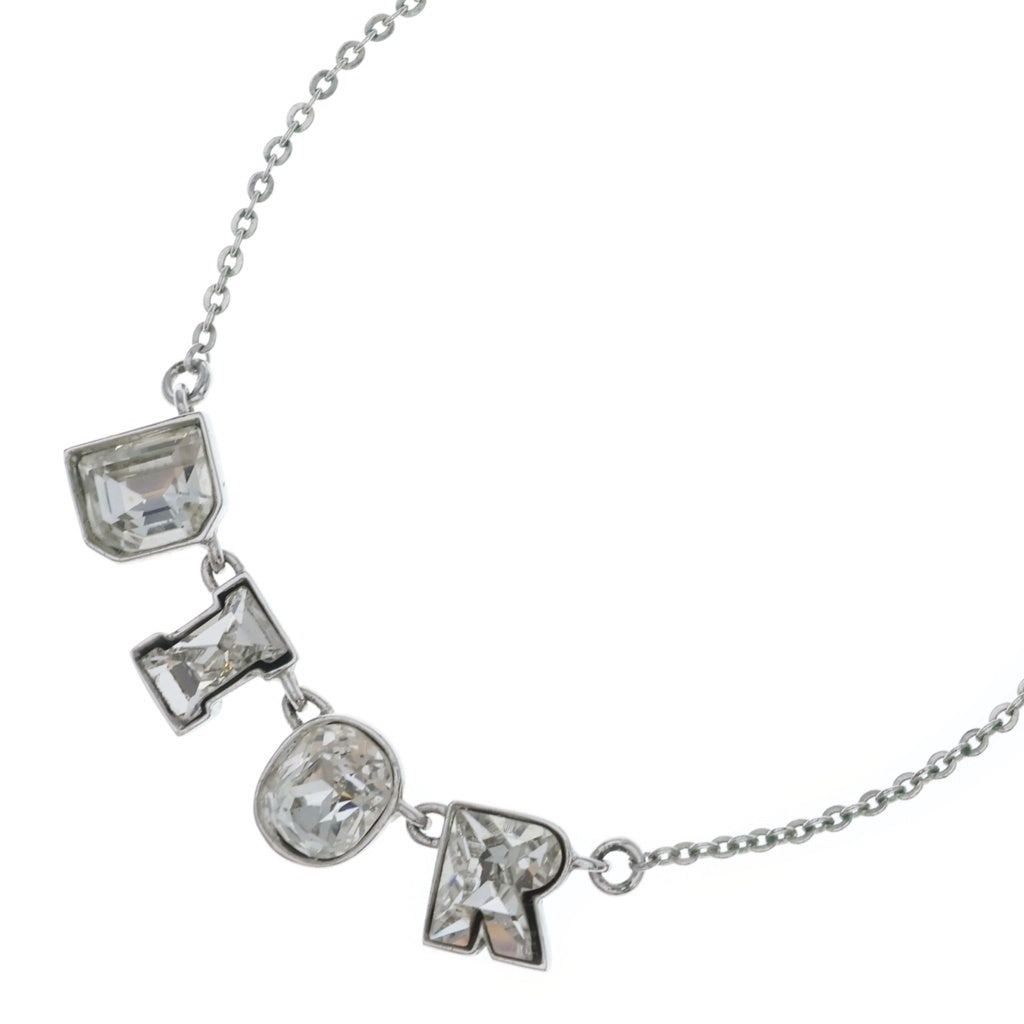 DIOR(ディオール) ロゴ クリスタル チェーンネックレス シルバー レディース