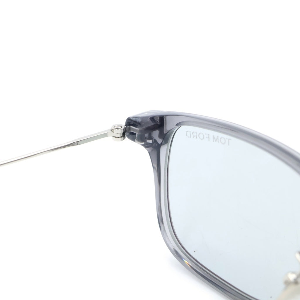TOM FORD(トムフォード) メタル×プラスチック アジアンフィット スクエアフレーム クリア カラーサングラス アイウェア シルバー/グレー 52□21 TF1042-D