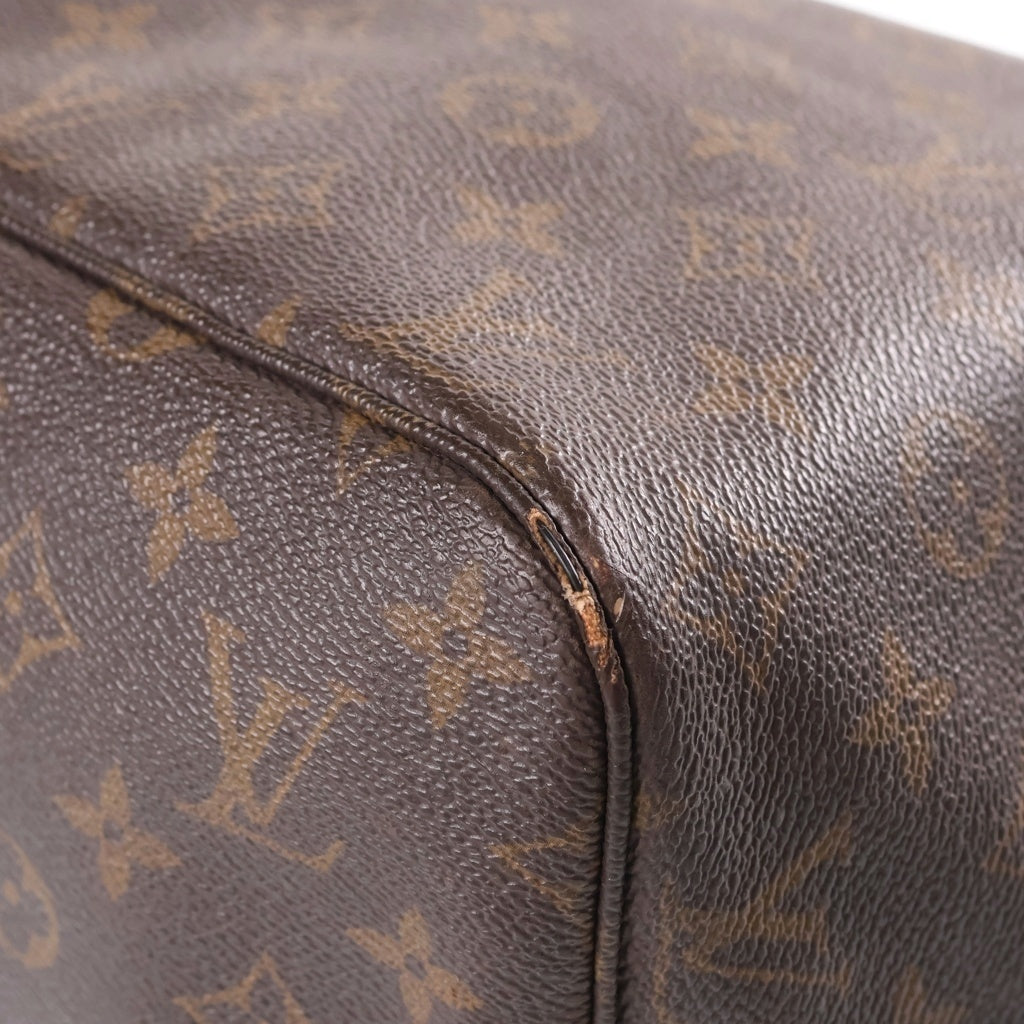 LOUIS VUITTON(ルイヴィトン) モノグラム ネヴァーフルMM 旧型 トートバッグ ハンドバッグ ブラウン レザー×PVC M40156 ゴールド金具 レディース