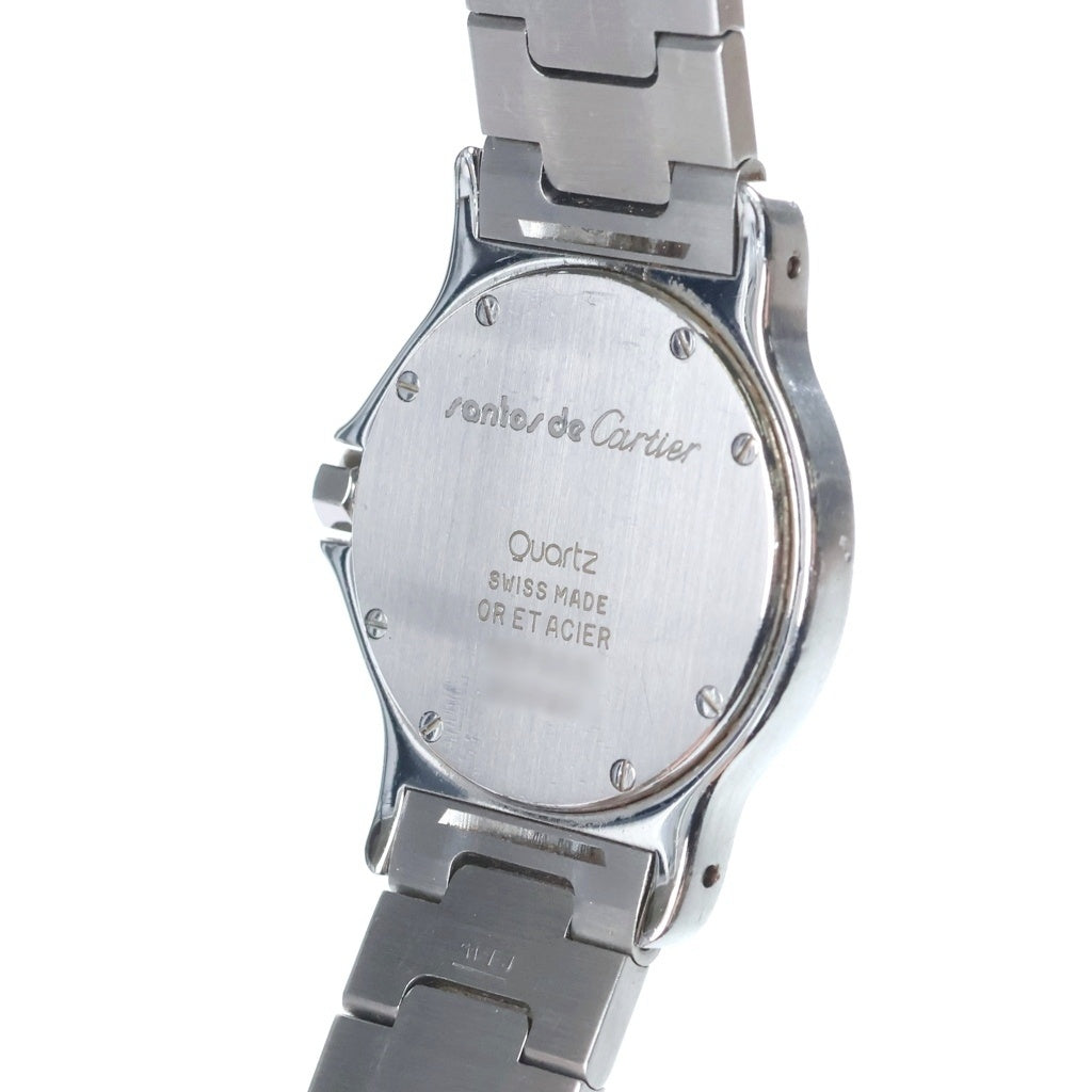 Cartier(カルティエ) サントス オクタゴンLM 白文字盤 ステンレス K18YG クォーツウォッチ 腕時計 シルバー/イエローゴールド W2001583