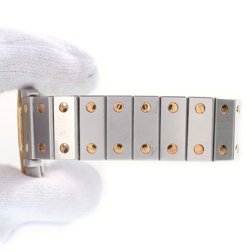 Cartier(カルティエ) サントス オクタゴンLM 白文字盤 ステンレス K18YG クォーツウォッチ 腕時計 シルバー/イエローゴールド W2001583