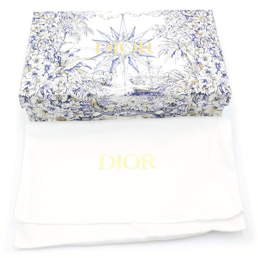 Christian Dior(クリスチャンディオール) オブリーク モンテーニュ ナノ チェーンショルダーバッグ ミニバッグ ネイビー レザー×キャンバス ゴールド金具 レディース