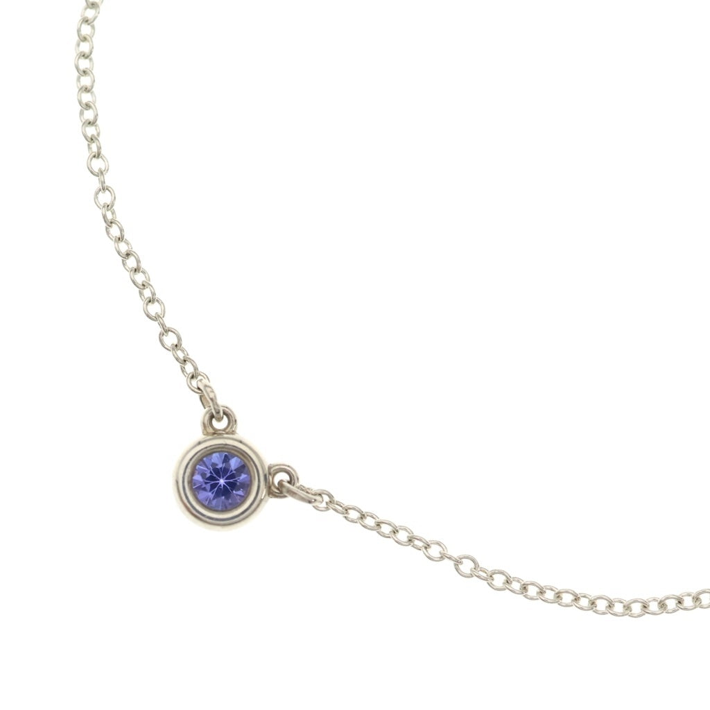 TIFFANY & Co.(ティファニー) バイザヤード サファイア ネックレス ペンダント チェーン シルバー×パープル Ag925 レディース