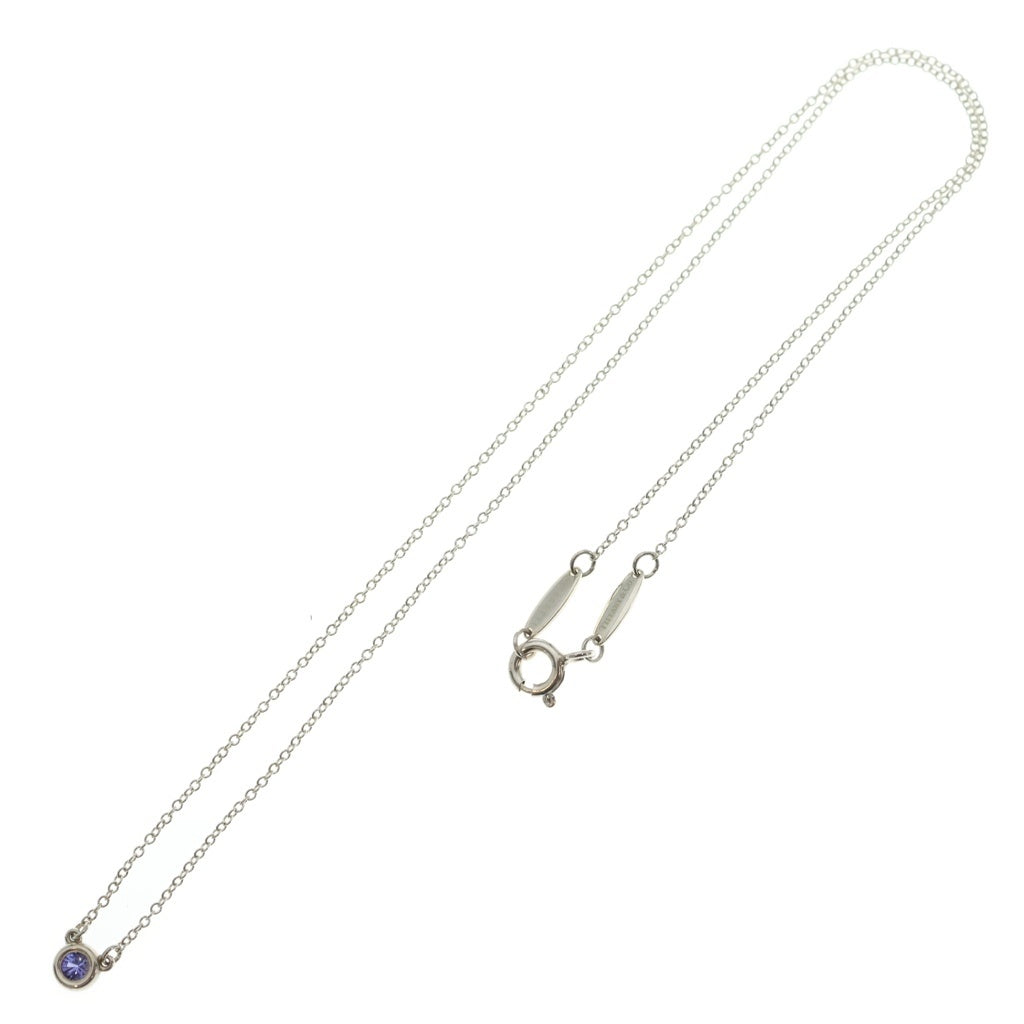 TIFFANY & Co.(ティファニー) バイザヤード サファイア ネックレス ペンダント チェーン シルバー×パープル Ag925 レディース
