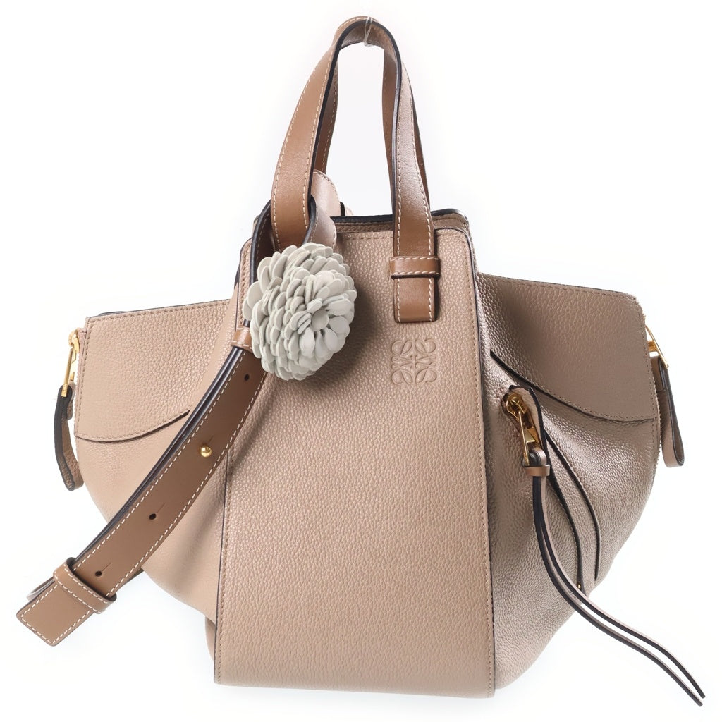 LOEWE(ロエベ) ハンモック スモール トープ 2WAYハンドバッグ ショルダーバッグ ブラウン レザー シルバー金具 レディース