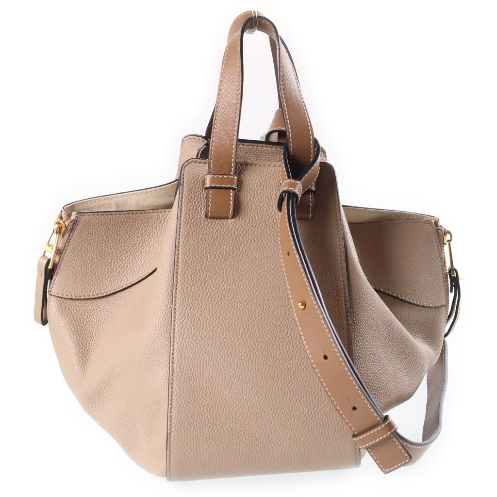 LOEWE(ロエベ) ハンモック スモール トープ 2WAYハンドバッグ ショルダーバッグ ブラウン レザー シルバー金具 レディース