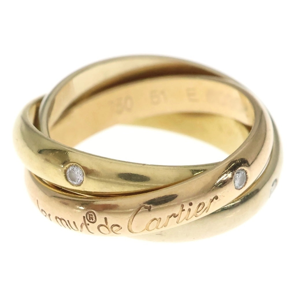 Cartier(カルティエ) トリニティ 3Pダイヤ リング イエローゴールド×ホワイトゴールド×ピンクゴールド 750YG/PG/WG #51 レディース
