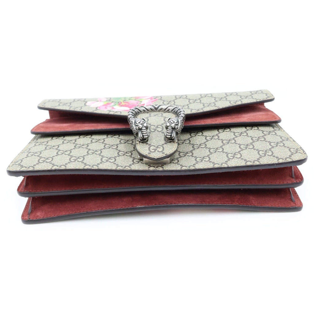 GUCCI(グッチ) ディオニュソス チェーンショルダーバッグ ベージュ×ピンク PVCコーティングキャンバス 400249 シルバー金具 レディース