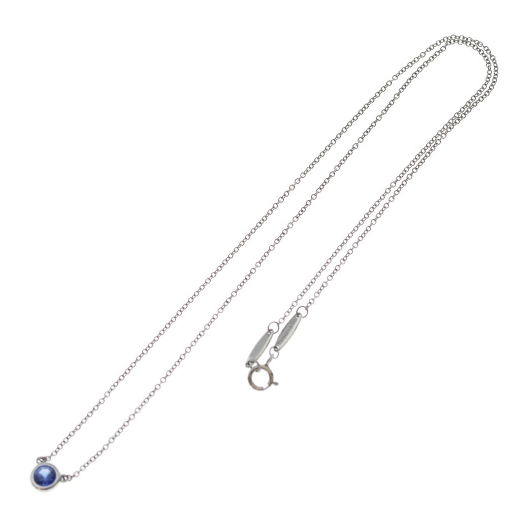 TIFFANY & Co.(ティファニー) バイザヤード サファイヤ ネックレス ペンダント チェーン プラチナ ブルー Pt950 レディース