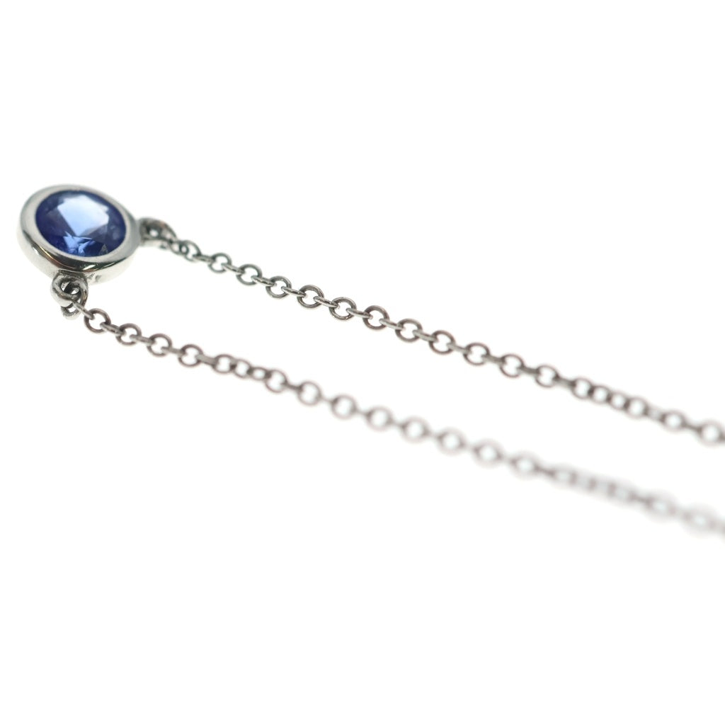 TIFFANY & Co.(ティファニー) バイザヤード サファイヤ ネックレス ペンダント チェーン プラチナ ブルー Pt950 レディース