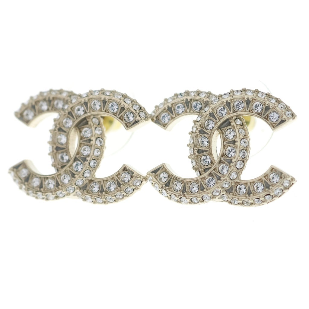 CHANEL(シャネル) ココマーク ラインストーンピアス ゴールド GP A25V レディース