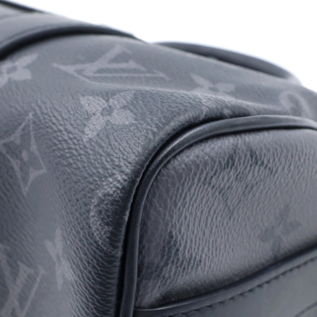 LOUIS VUITTON(ルイヴィトン) モノグラム・エクリプス キーポルバンドリエール25 PVC レザー シルバー金具 2WAY ハンドバッグ ショルダーバッグ ICタイプ ブラック M46271 レディース