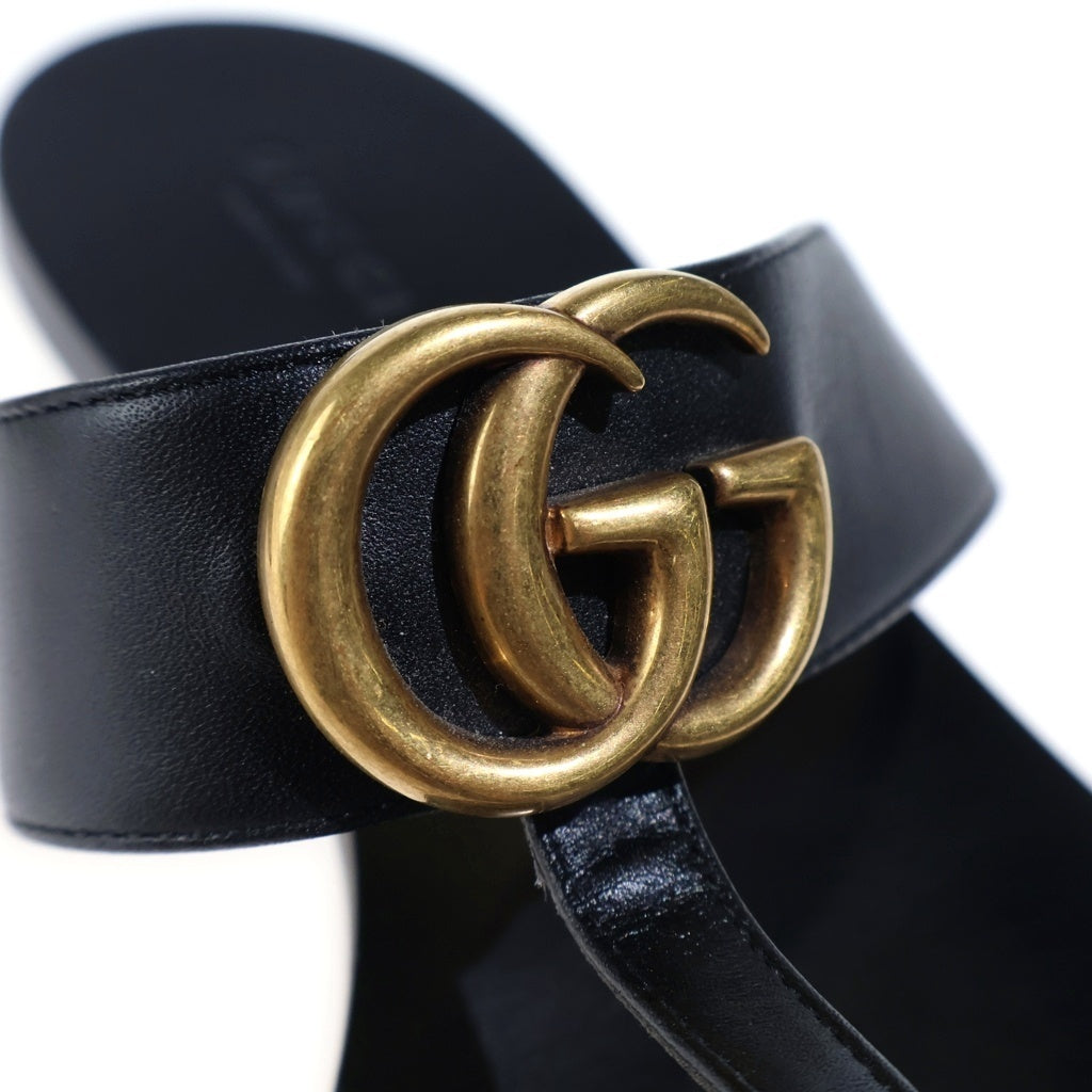 GUCCI(グッチ) GGマーモント サンダル レザー ブラック