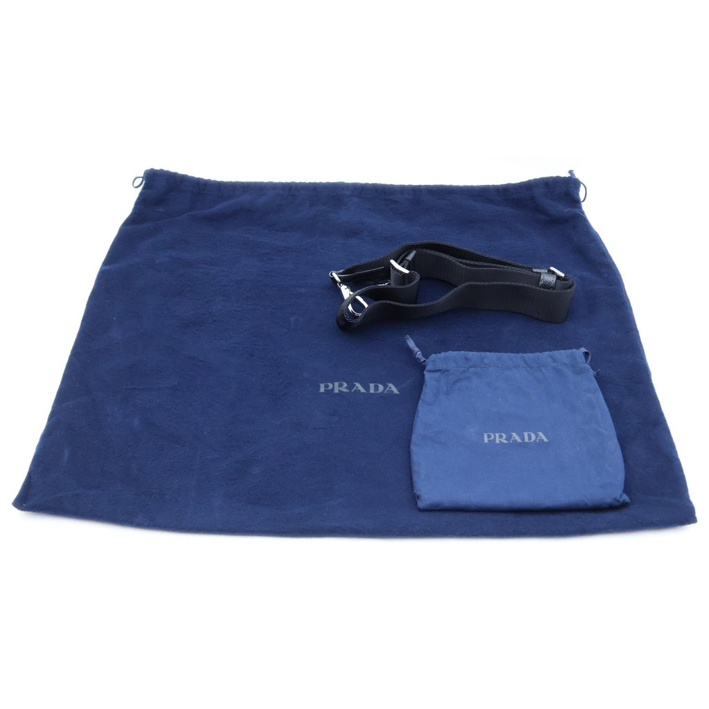 PRADA(プラダ) トライアングルロゴ サフィアーノ レザー 2WAY トートバッグ ショルダーバッグ ビジネスバッグ ブラック 2VG101