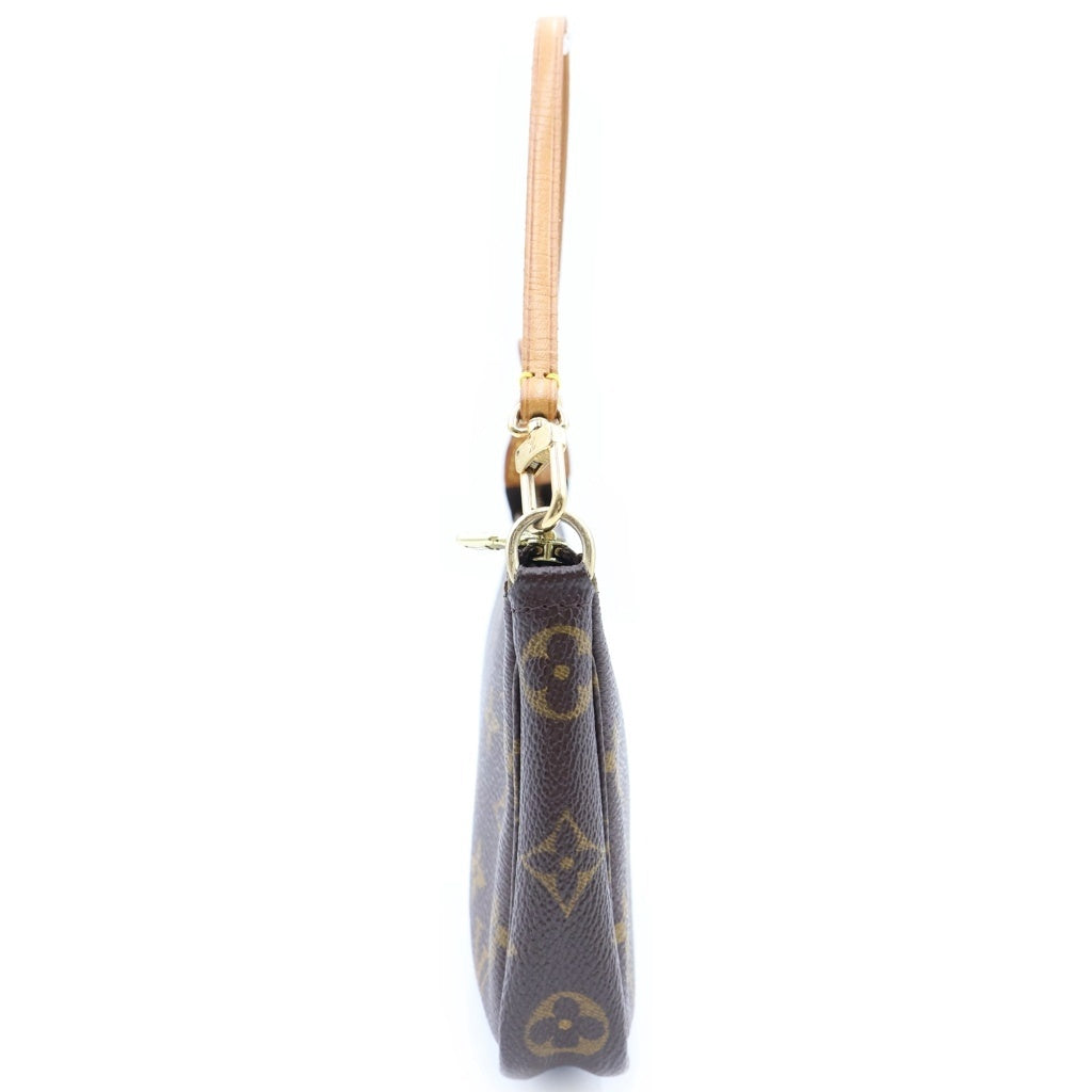 LOUIS VUITTON(ルイヴィトン) モノグラム ポシェットアクセソワール ハンドバッグ ミニバッグ ブラウン レザー×PVC M51980 ゴールド金具 レディース