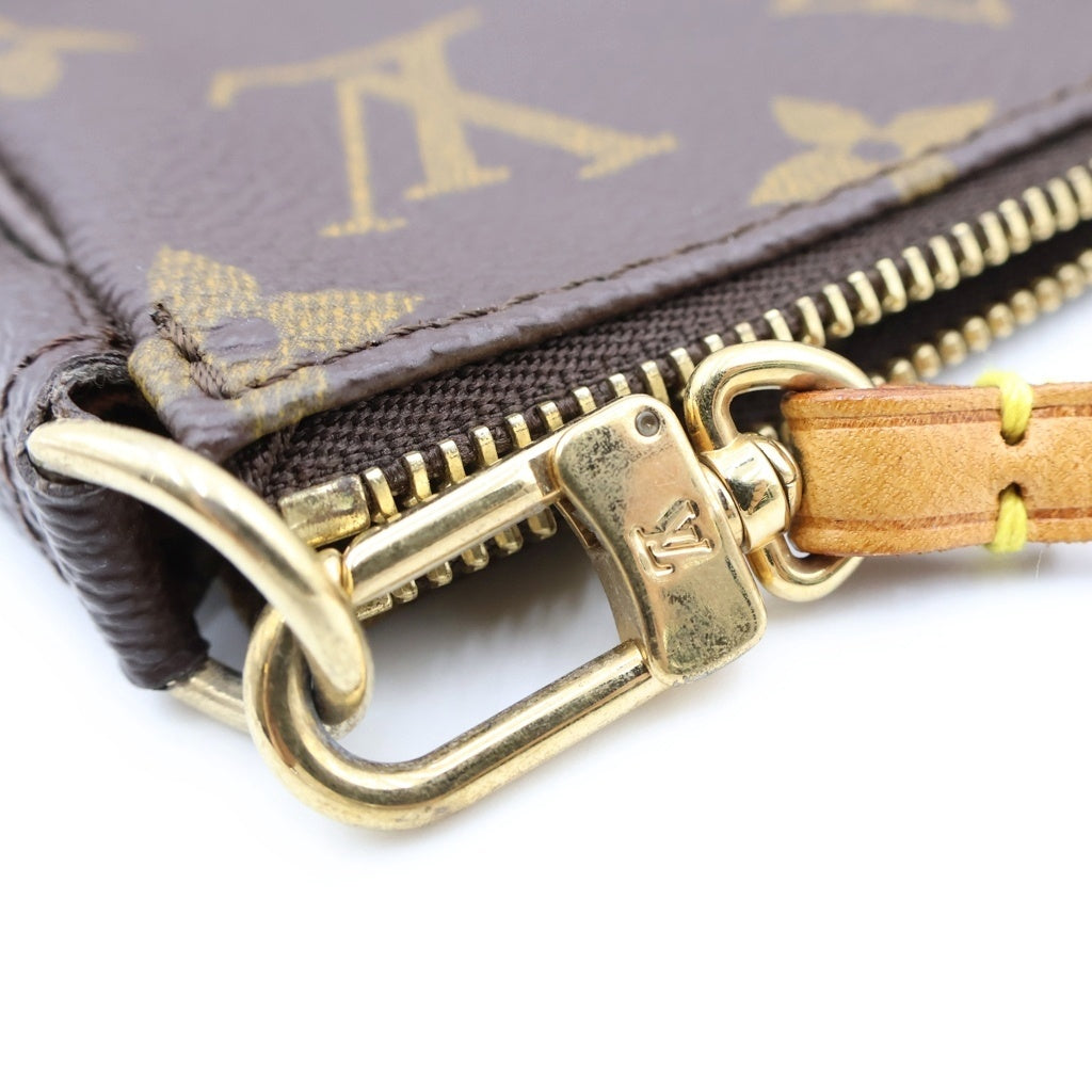 LOUIS VUITTON(ルイヴィトン) モノグラム ポシェットアクセソワール ハンドバッグ ミニバッグ ブラウン レザー×PVC M51980 ゴールド金具 レディース
