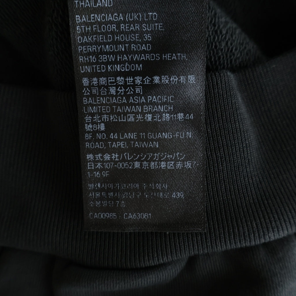 BALENCIAGA(バレンシアガ) Large Fit Hoodie ラージ フィット フーディー プリント プルオーバーパーカー コットン ブラック 803265