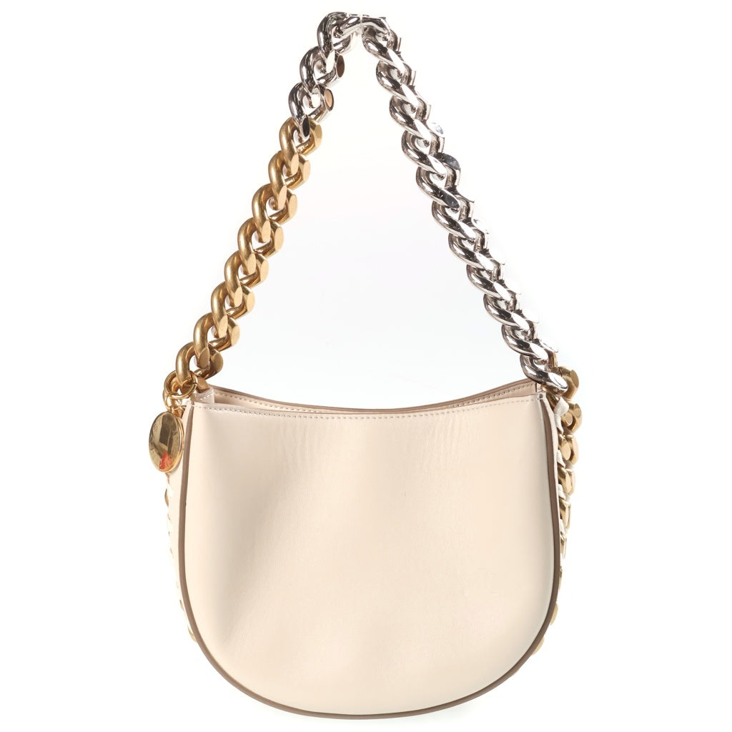 STELLA McCARTNEY(ステラマッカートニー) フレイム フェイクレザー 2WAY チェーン ハンド ショルダーバッグ ゴールド/シルバー金具 ベージュ レディース