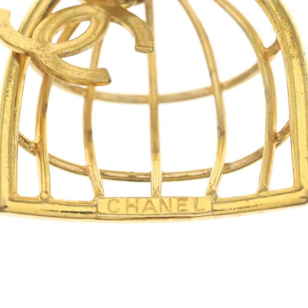 CHANEL(シャネル) ココマーク 鳥かごモチーフ イヤリング ゴールド レディース