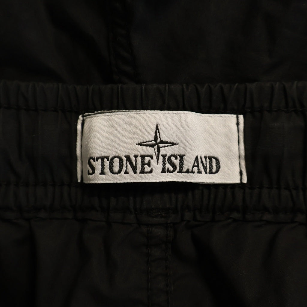STONE ISLAND(ストーンアイランド) 24SS STRETCH COTTON TELA PARACADUTE GARMENT DYED ストレッチ コットン ガーメントダイ カーゴパンツ ブラック 801531303