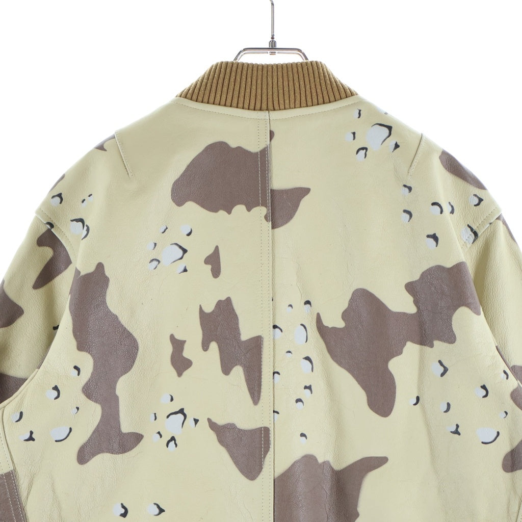 SUPREME(シュプリーム) 17SS Leather MA-1 Jacket Desert Camo レザージャケット ライダース カモ柄 ベージュ