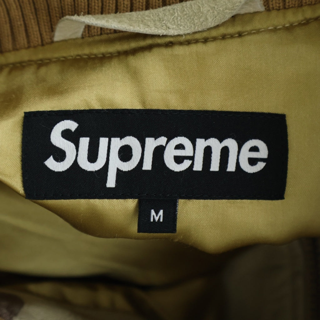 SUPREME(シュプリーム) 17SS Leather MA-1 Jacket Desert Camo レザージャケット ライダース カモ柄 ベージュ