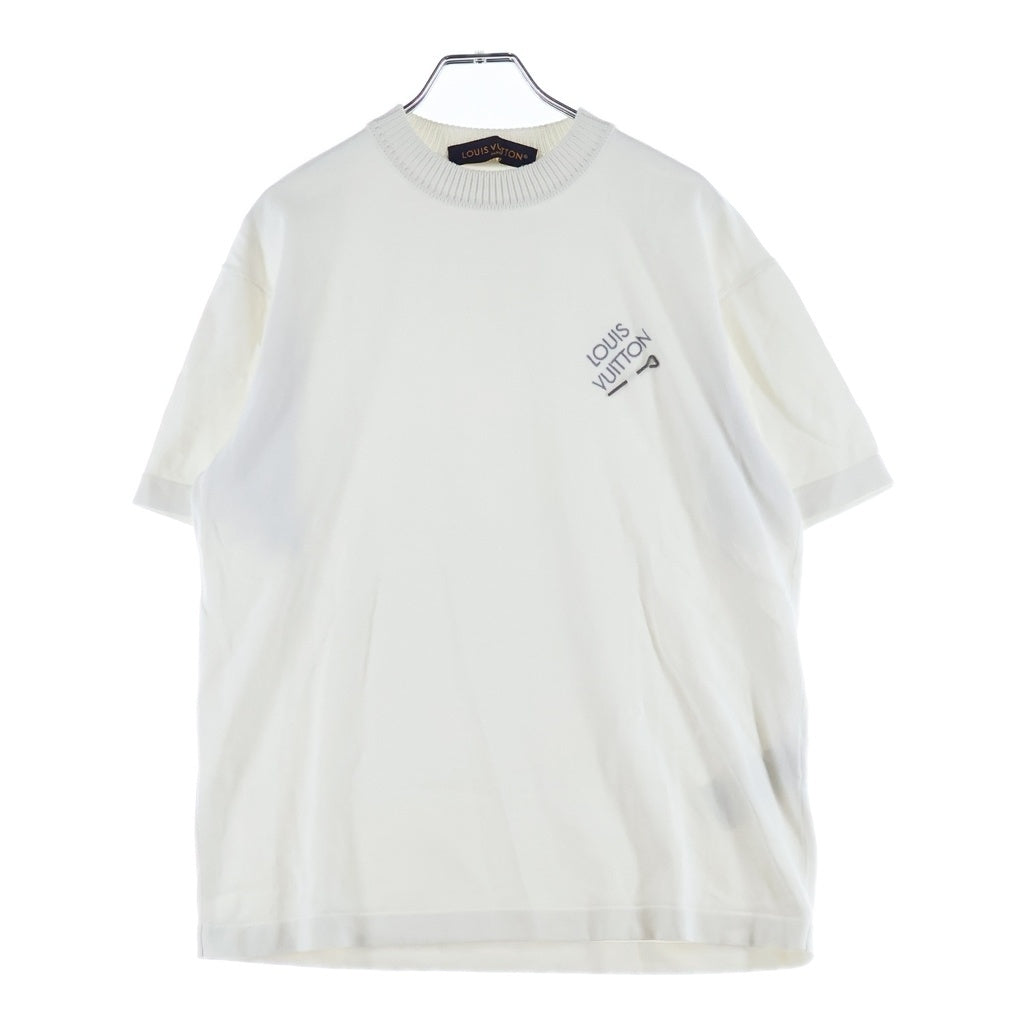 LOUIS VUITTON(ルイヴィトン) シグネチャーショートスリーブTシャツ ロゴ刺繍 半袖カットソー ホワイト RM241Q OY8 HNN42W
