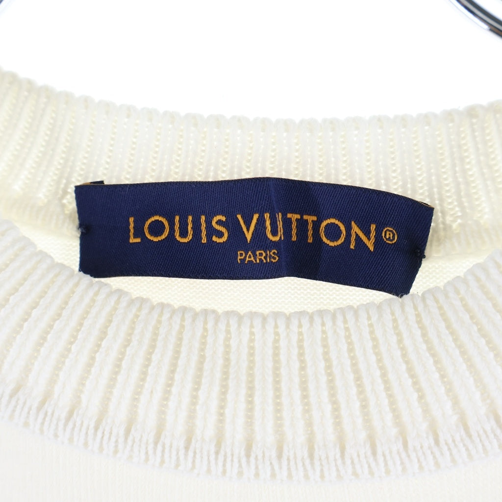 LOUIS VUITTON(ルイヴィトン) シグネチャーショートスリーブTシャツ ロゴ刺繍 半袖カットソー ホワイト RM241Q OY8 HNN42W