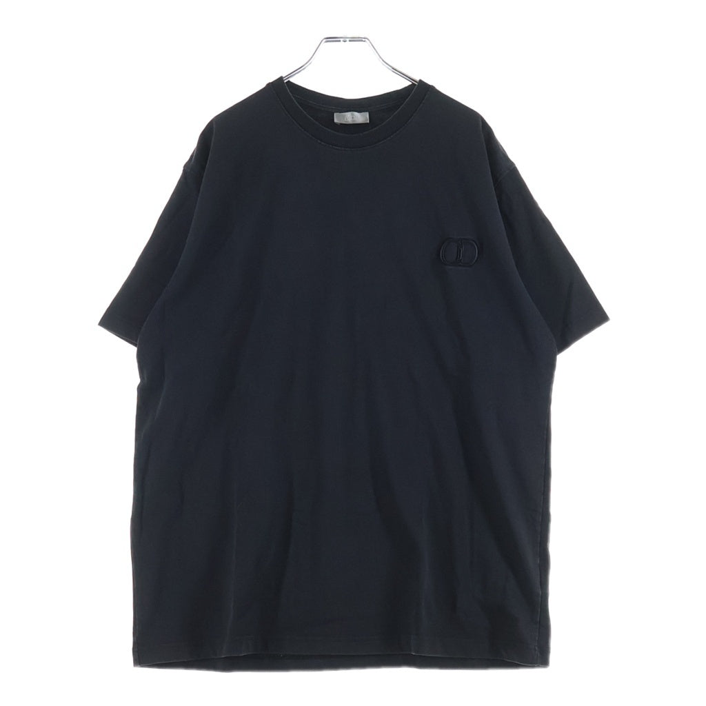 DIOR(ディオール) CD ICON Tシャツ 刺繍 クルーネック 半袖カットソー ブラック 943J605A0554