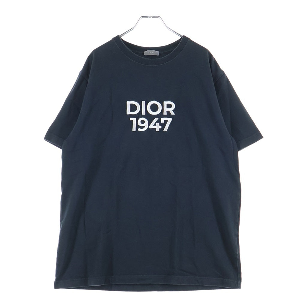 DIOR(ディオール) 24SS ロゴ刺繍 コットン半袖Tシャツ カットソー ブラック 413J696F0554