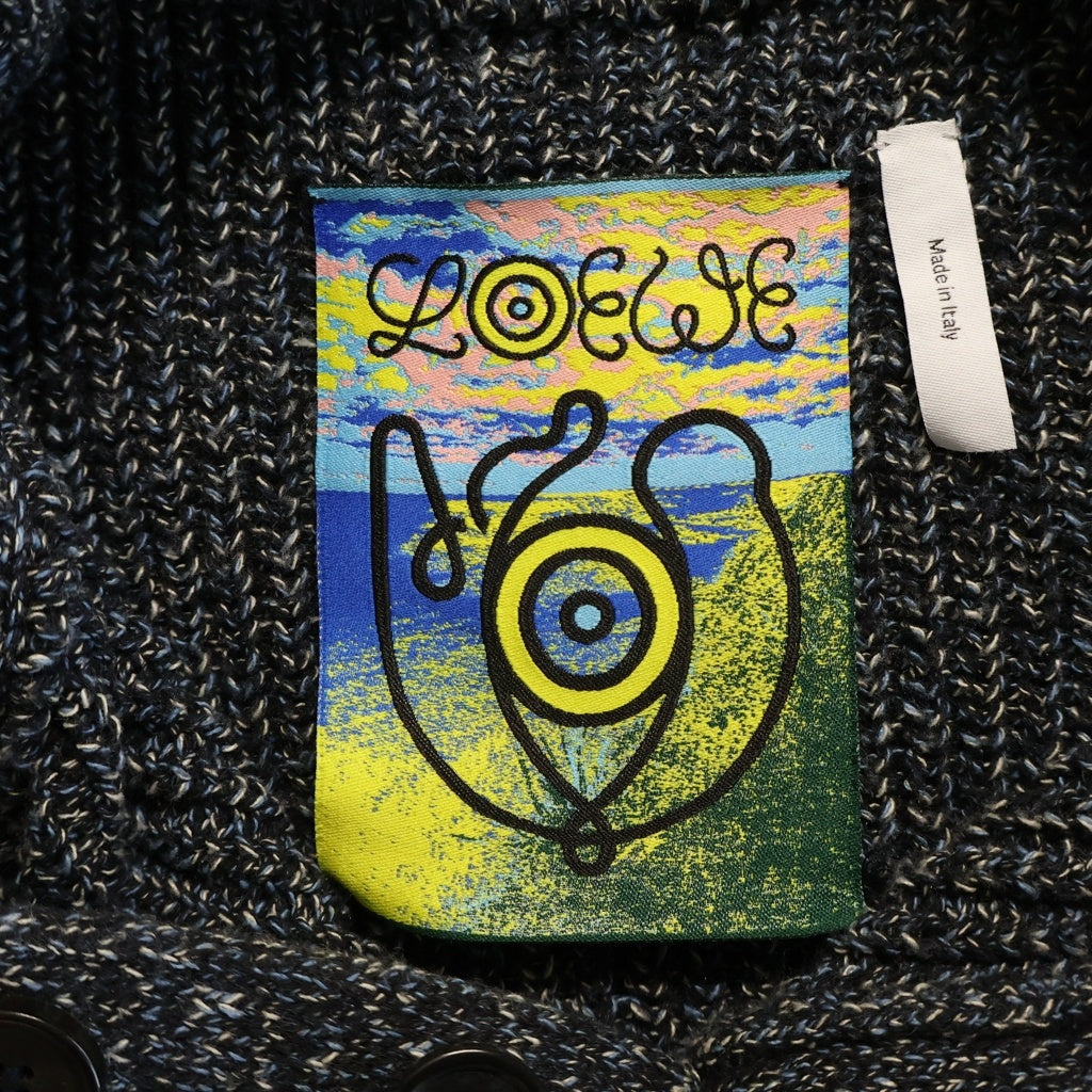 LOEWE(ロエベ) EYE NATURE ショールカラー ハーフボタンニット グレー