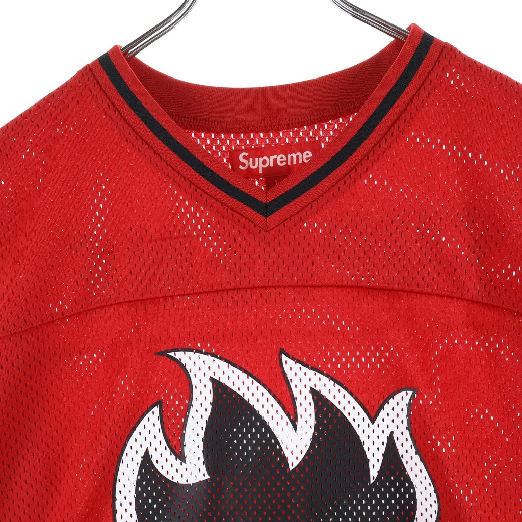 SUPREME(シュプリーム) 26SS × Spitfire Football Jersey ×スピットファイア フットボールジャージ Vネック半袖Tシャツ レッド